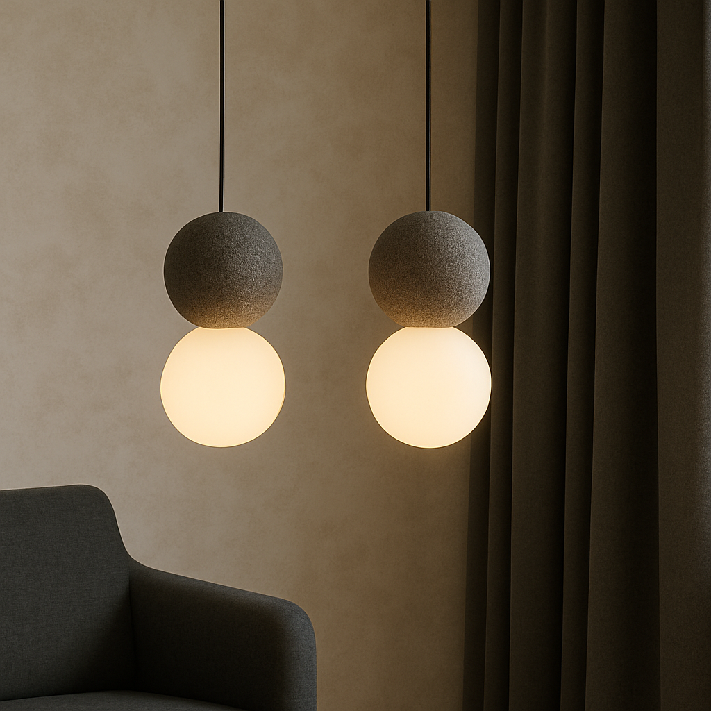 Onyxa pendant light shown over a dining table
