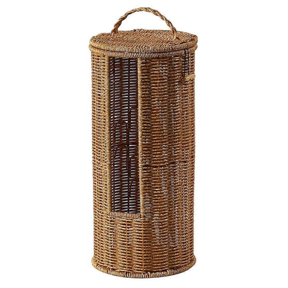 Corda braided rope toilet roll holder on a white background