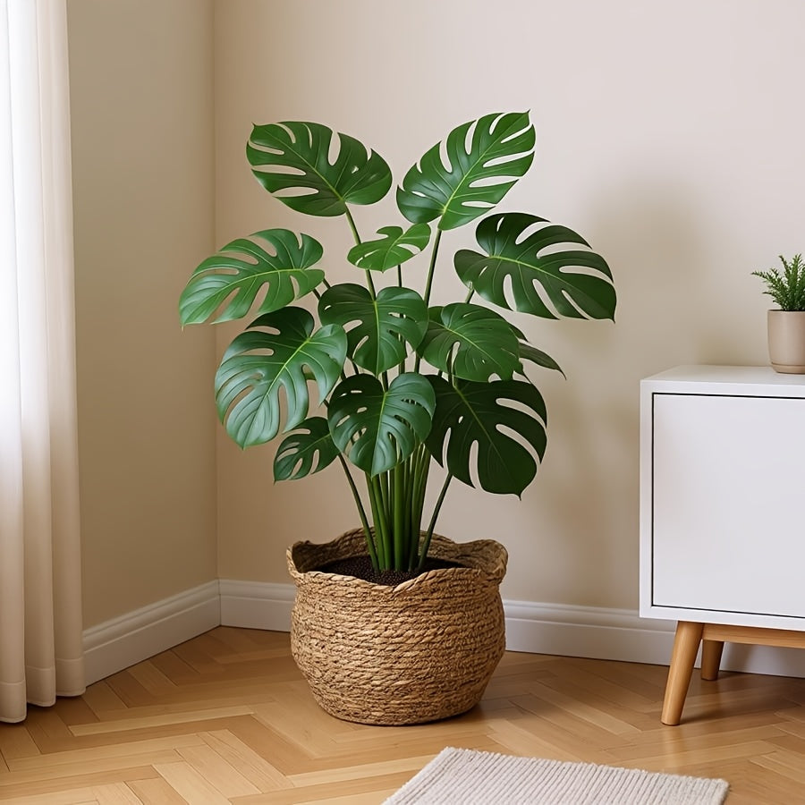 Sienna rattan planter shown with an indoor plant