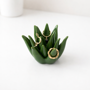 Verde glazed ceramic jewellery dish