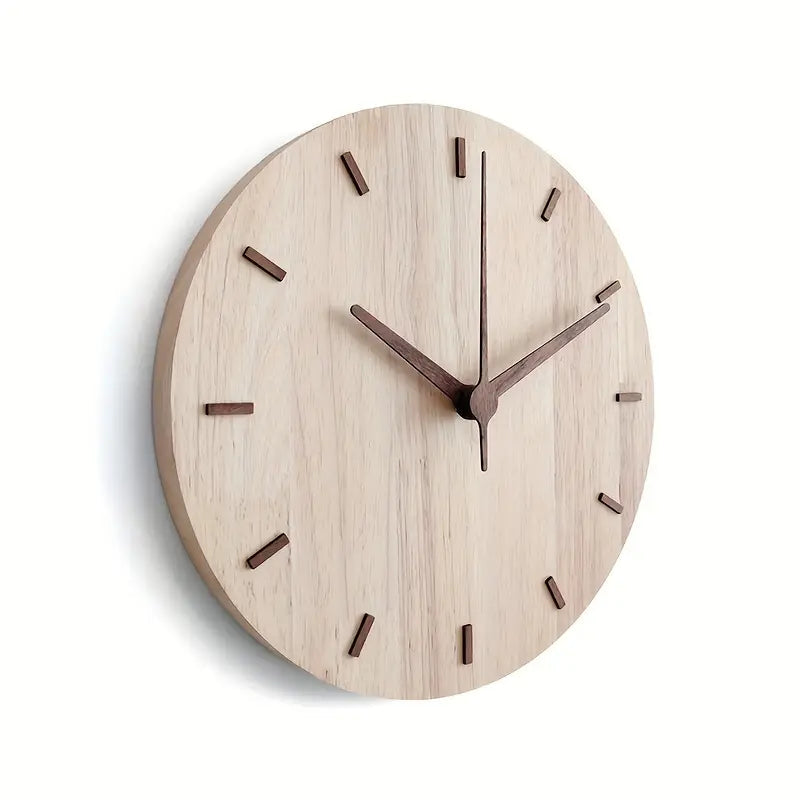 Walden walnut finish wall clock on a white background
