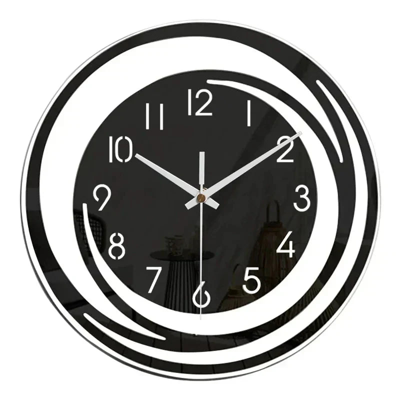 Quies silent minimalist wall clock on a white background
