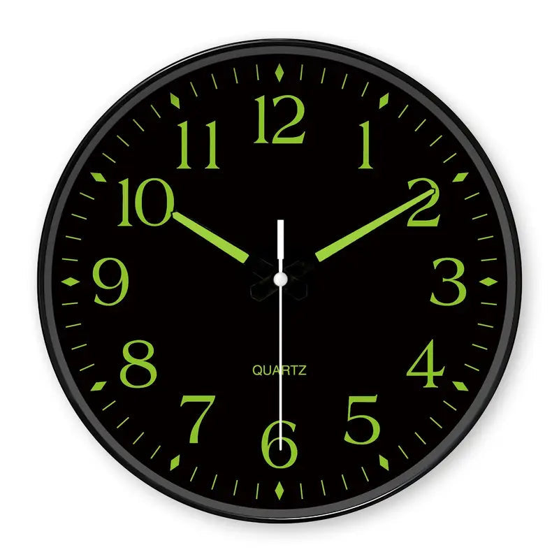 Lumis silent wall clock with luminous hands on a white background