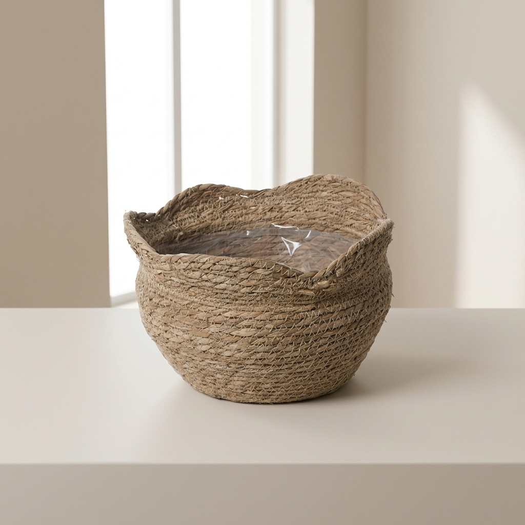 Sienna handwoven rattan planter basket